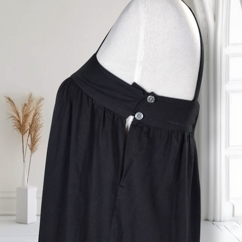 Jenni Kayne Black Cotton Linen Tiered Midi Dress XS Minimalist Coastal - Picture 7 of 14